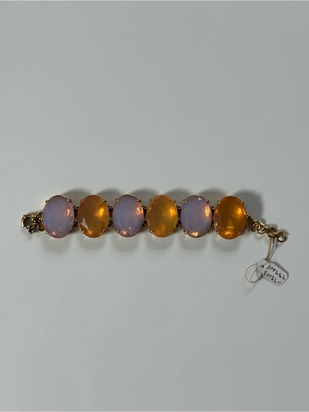 J.Crew Pink and Peach Oversized Gem Bracelet - NWT - Picture 2 of 5
